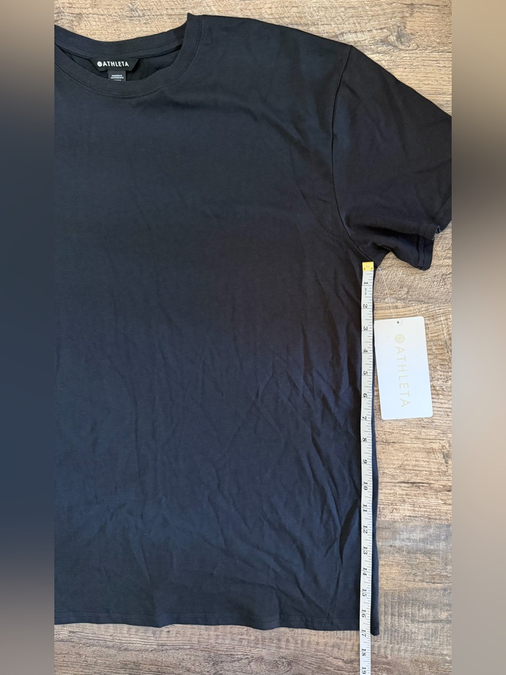 Athleta Size Medium True Cotton Tee •Black 100% Cotton Wardrobe Basic - Picture 7 of 11